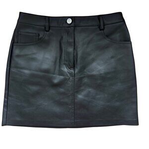Classic Black Faux Leather mini Skirt